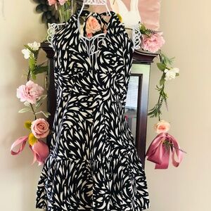 Just in NWT Free People Cecil Dress in Black Ivory Hearts